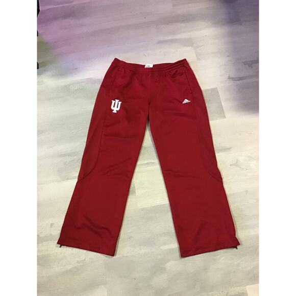 Adidas Indiana University IU Hoosiers Logo Red Sweatpants Women's Size Large - Picture 1 of 2